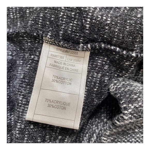 BB Dakota Demi Hoodie Jacket Open Cardigan Black Marled Pockets Womens Sz XS - Picture 8 of 11